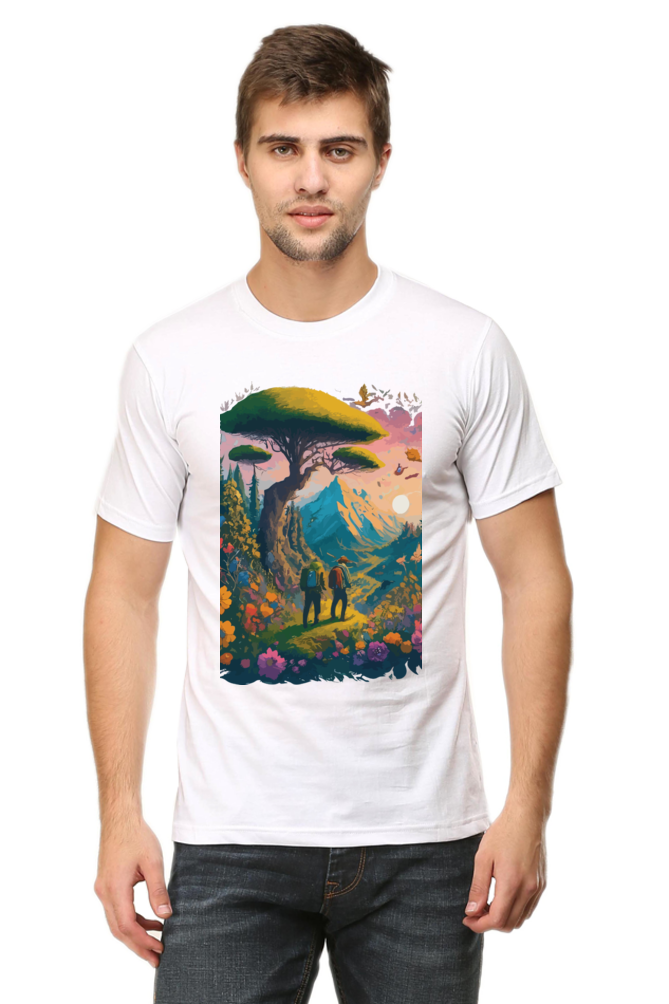 Mountain Printed Half Sleeve T-shirt