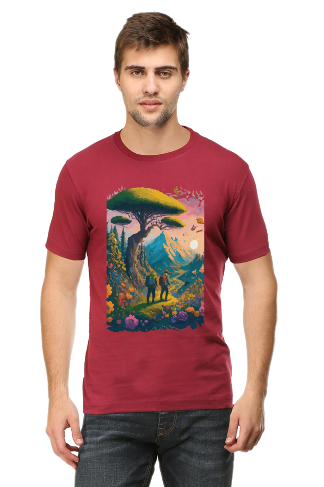 Mountain Printed Half Sleeve T-shirt