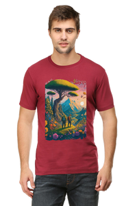 Mountain Printed Half Sleeve T-shirt