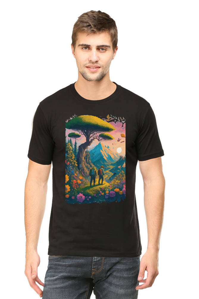 Mountain Printed Half Sleeve T-shirt